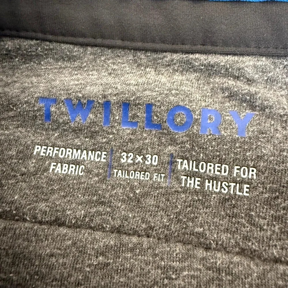 Twillory Performance Pants Mens 32x30‎ (33x28) Gray Tailored Fit Stretch Golf